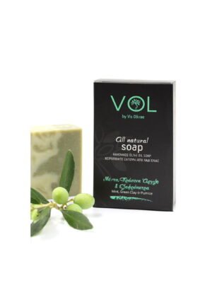 MINT-1 ECO ΦΥΣΙΚΟ ΣΑΠΟΥΝΙ ΜΠΑΡΑ BIO ΜΕ ΜΕΝΤΑ ΚΑΙ ΠΡΑΣΙΝΟ ΑΡΓΙΛΟ VIS OLIVAE 120gr