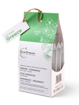 SMART SET GREEN WEB GIFT SET ΧΕΙΡΟΠΟΙΗΤΑ ΣΑΠΟΥΝΙΑ ΠΡΑΣΙΝΟ SIRRA ORGANICS 3x55gr