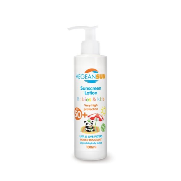 SPF50+ BABIES AND KIDS SUNSCREEN 100ML ΑΝΤΗΛΙΑΚΟ ΓΑΛΑΚΤΩΜΑ ΠΟΛΥ ΥΨΗΛΗΣ ΠΡΟΣΤΑΣΙΑΣ SPF 50+ BABIES & KIDS AEGEAN SUN 100ml