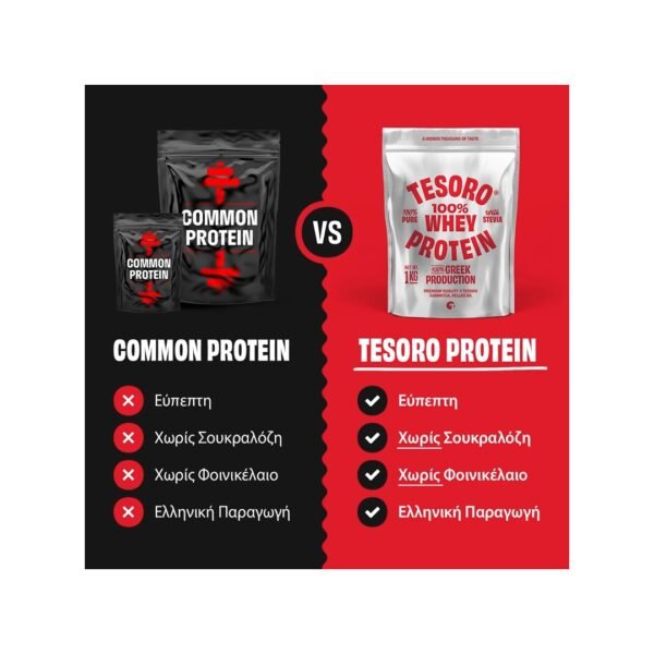 whey sygkrisi ΠΡΩΤΕΙΝΗ ΟΡΟΥ ΓΑΛΑΚΤΟΣ ΜΕ ΓΕΥΣΗ CHOCO HAZELNUT TESORO 1kg