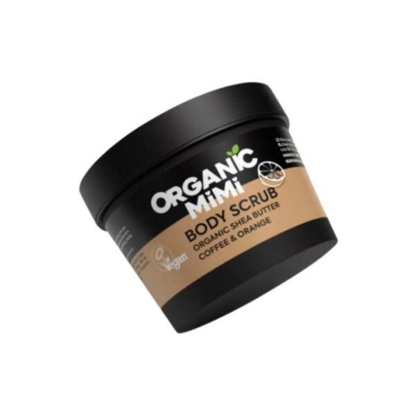 organic mimi body scrub shea butter coffee orange BODY SCRUB COFFEE & ORANGE ORGANIC MIMI 120gr
